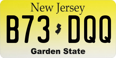 NJ license plate B73DQQ