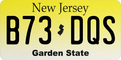 NJ license plate B73DQS