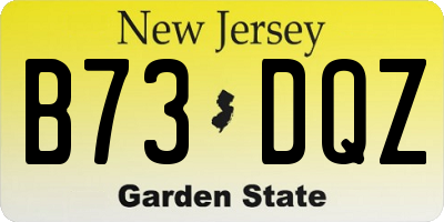 NJ license plate B73DQZ