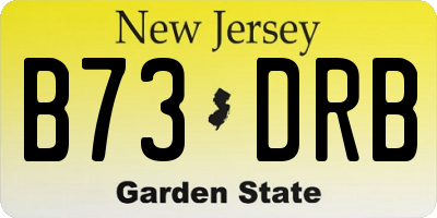 NJ license plate B73DRB