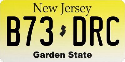 NJ license plate B73DRC