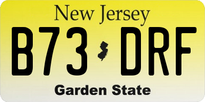 NJ license plate B73DRF