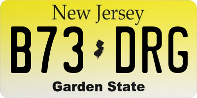 NJ license plate B73DRG