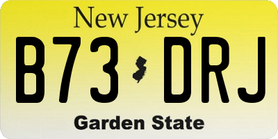 NJ license plate B73DRJ