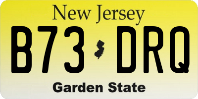NJ license plate B73DRQ