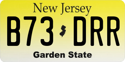 NJ license plate B73DRR