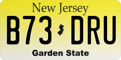 NJ license plate B73DRU