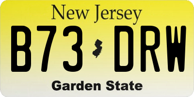 NJ license plate B73DRW