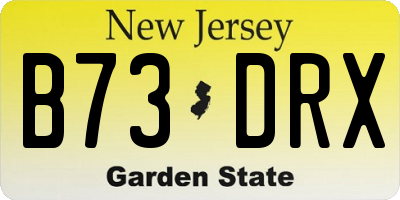 NJ license plate B73DRX