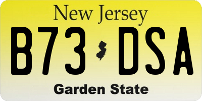 NJ license plate B73DSA