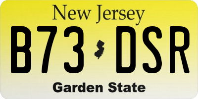 NJ license plate B73DSR