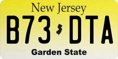 NJ license plate B73DTA