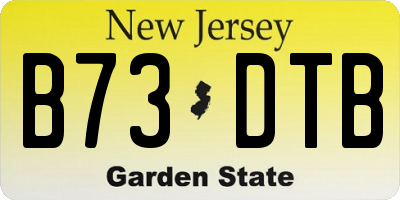 NJ license plate B73DTB