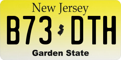 NJ license plate B73DTH
