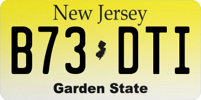 NJ license plate B73DTI