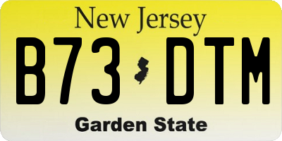 NJ license plate B73DTM