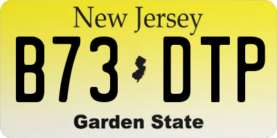 NJ license plate B73DTP