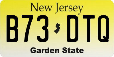 NJ license plate B73DTQ