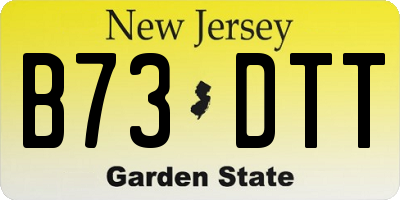 NJ license plate B73DTT