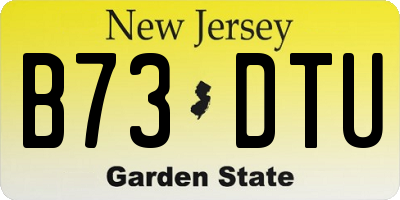 NJ license plate B73DTU