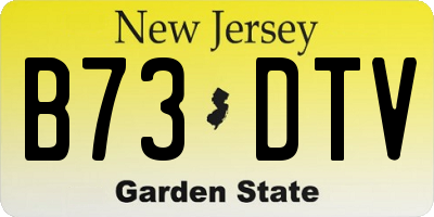 NJ license plate B73DTV