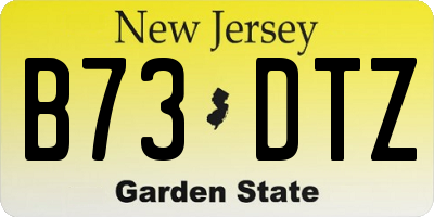 NJ license plate B73DTZ