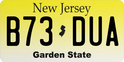 NJ license plate B73DUA