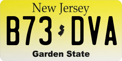 NJ license plate B73DVA