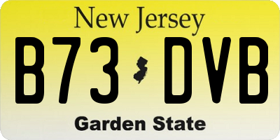 NJ license plate B73DVB