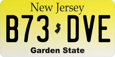 NJ license plate B73DVE