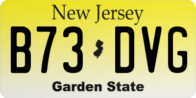 NJ license plate B73DVG