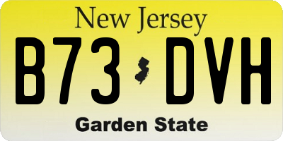 NJ license plate B73DVH