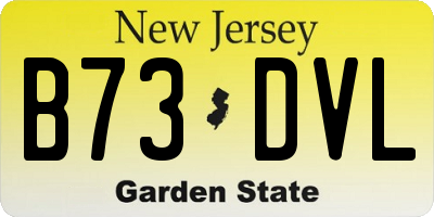 NJ license plate B73DVL