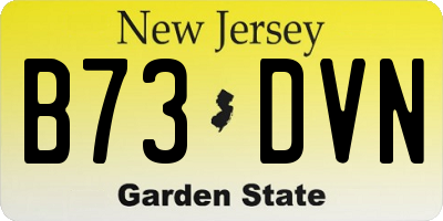 NJ license plate B73DVN