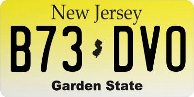 NJ license plate B73DVO