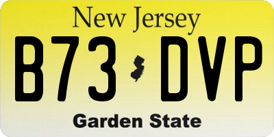 NJ license plate B73DVP