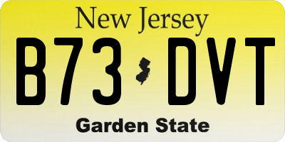 NJ license plate B73DVT