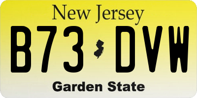 NJ license plate B73DVW