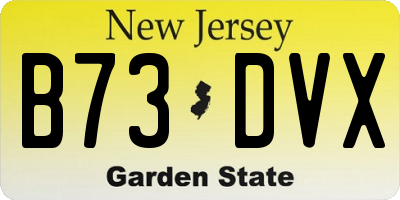 NJ license plate B73DVX