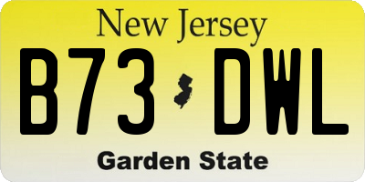 NJ license plate B73DWL