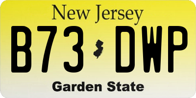 NJ license plate B73DWP