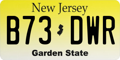 NJ license plate B73DWR