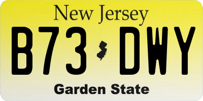 NJ license plate B73DWY