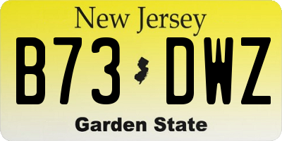 NJ license plate B73DWZ