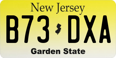 NJ license plate B73DXA