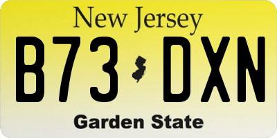 NJ license plate B73DXN