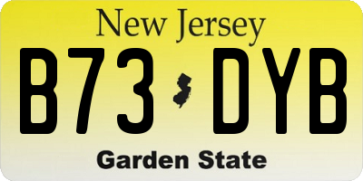 NJ license plate B73DYB