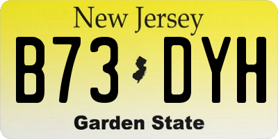 NJ license plate B73DYH