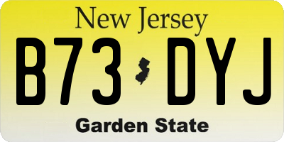 NJ license plate B73DYJ