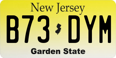 NJ license plate B73DYM